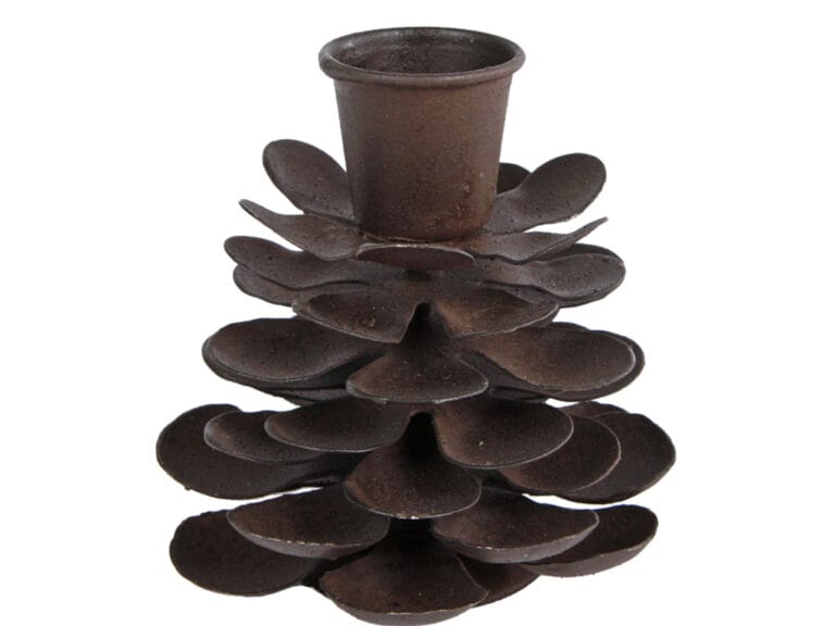 Kandelaar Pinecone S Donker Roest Metaal 6x6x8cm