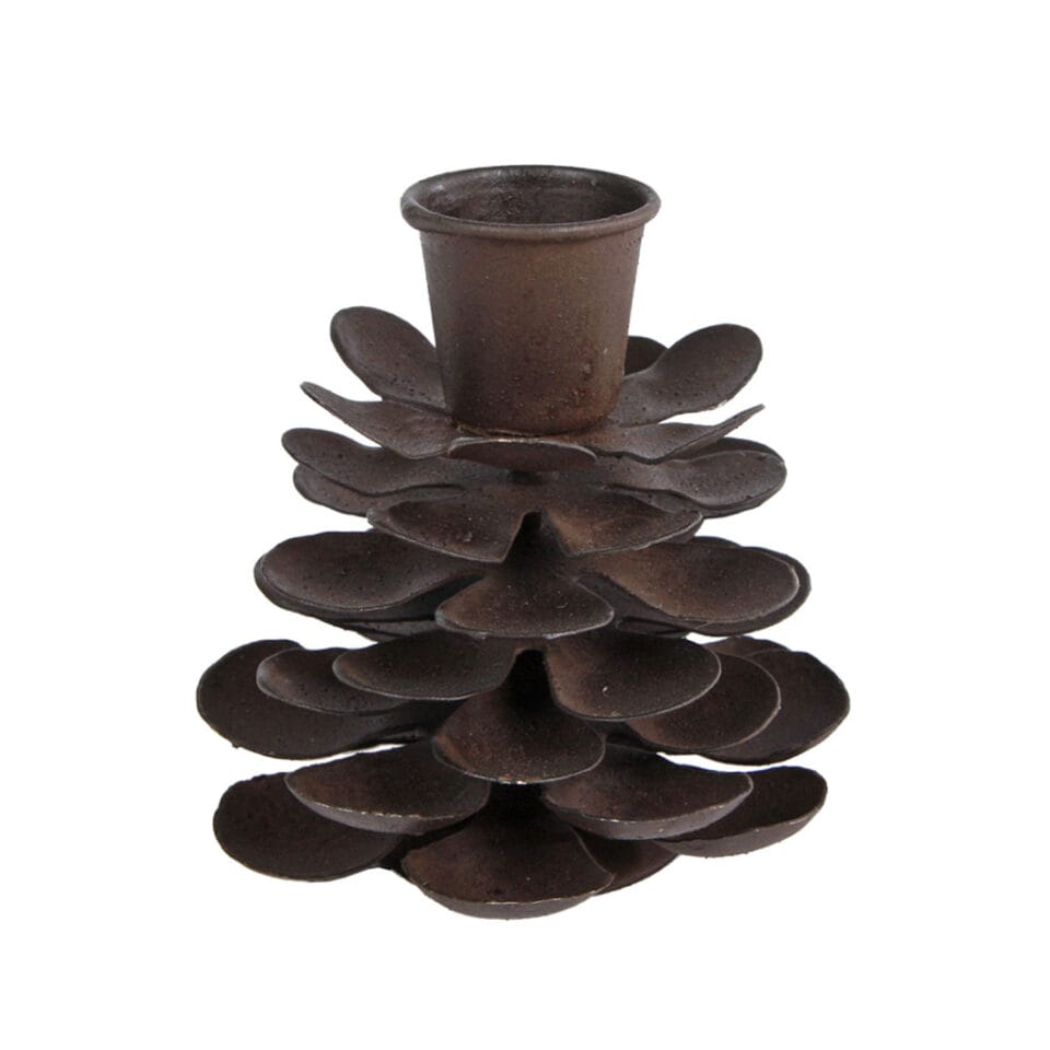 Kandelaar Pinecone S Donker Roest Metaal 6x6x8cm