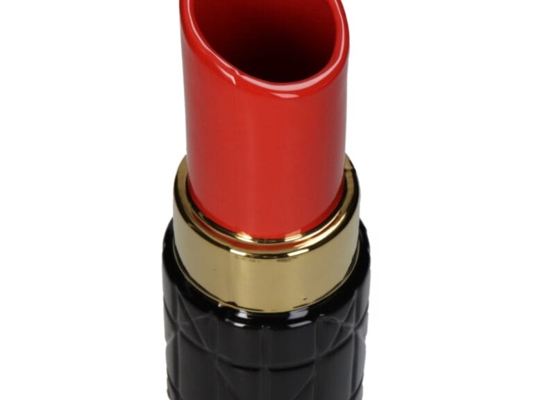 Lipstick Vaas 10x10x27 cm Rood/Zwart