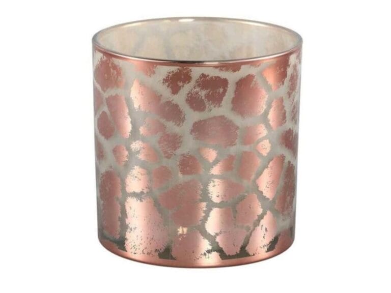 Windlicht Desiree Giraffeprint 15 cm Glas/Roze