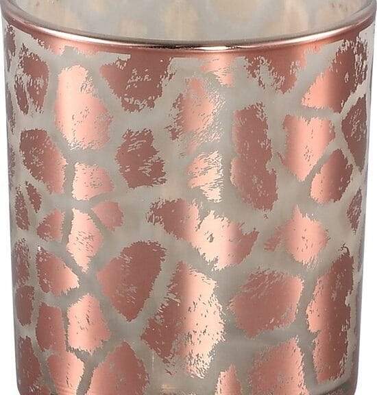 PMTD Windlicht Desiree Giraffeprint Roze 8 Cm