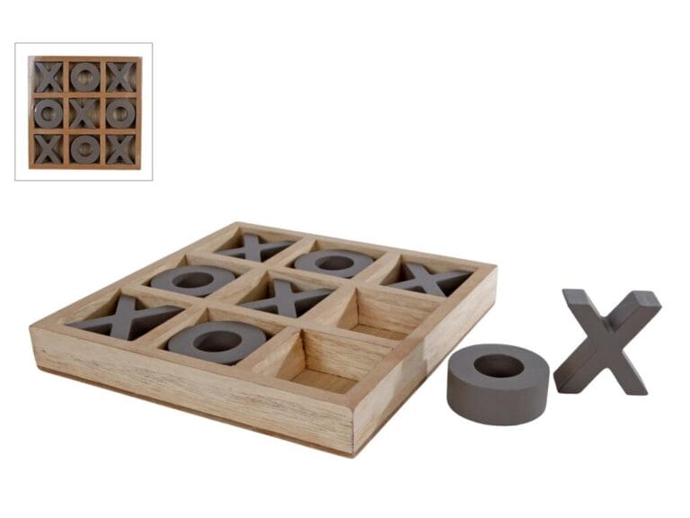 Houten Tic Tac Toe Spel 19x19x3 cm