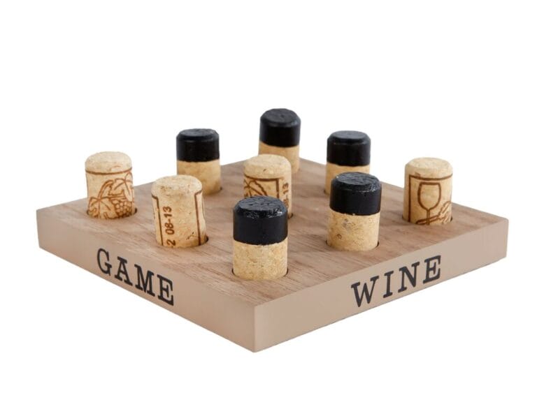 Tic Tac Toe Wine 15x15 cm Hout/Kurk