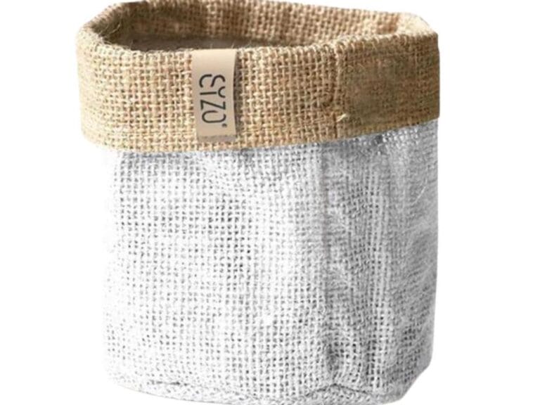 Sizo Waterdichte Plantenzak van Jute 25 cm Wit