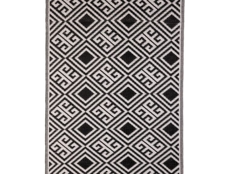 Tuintapijt 120x180 cm Zwart/Wit