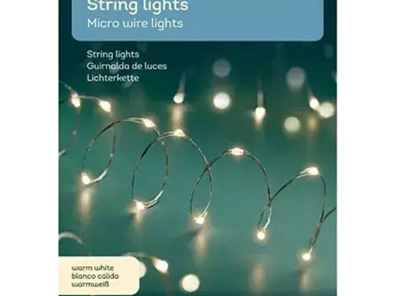 Lumineo Micro LED Stringlights Verlichting Zilverdraad 9M 180 LEDs Buiten Warm Wit