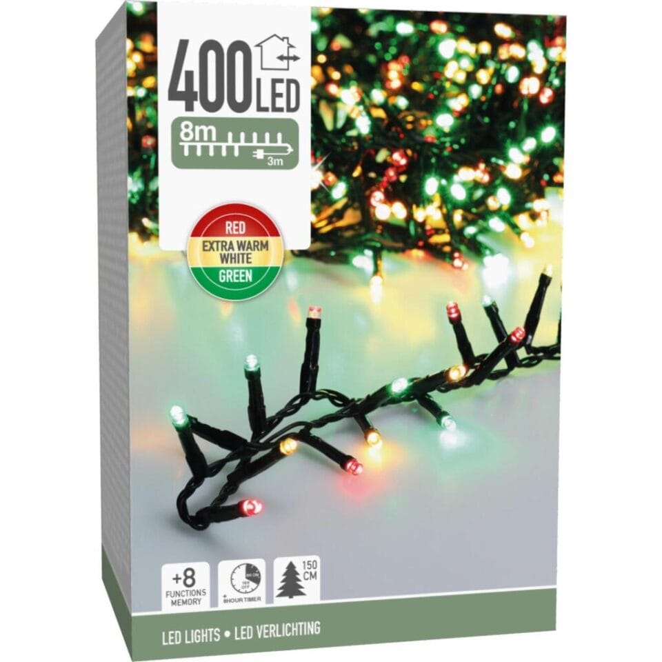 Microcluster Kerstverlichting 400 LEDs 8 m Zwart