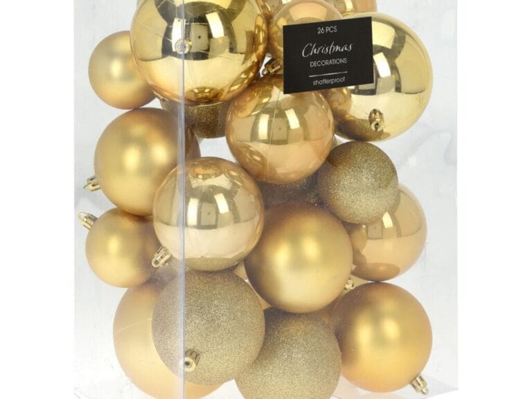 Kerstballen 26 Stuks Goud