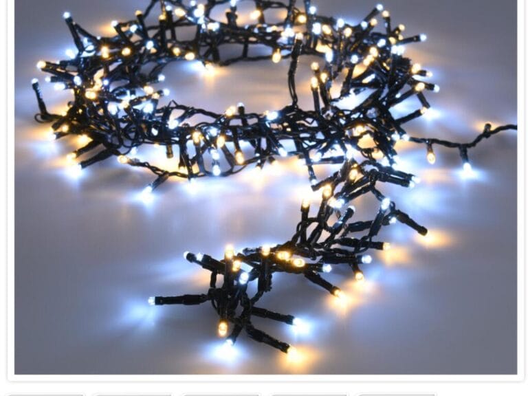 Microcluster Kerstverlichting 400 LEDs 8 m Warm Wit/Zwart