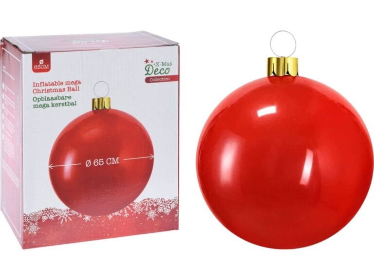 Kerstbal Opblaasbaar 65 cm Rood