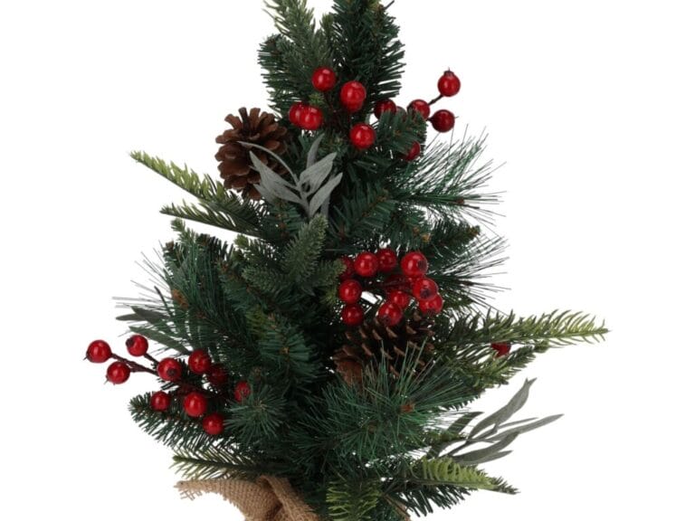 Decoratie Kunst Kerstboompje 45 cm Groen/Rood