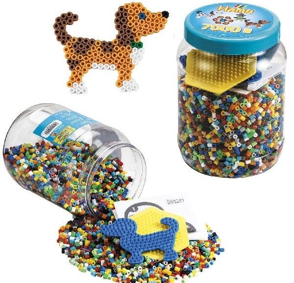 Hama Strijkkralen Multicolor met Hond en Zeshoekplaat 7000 Stuks