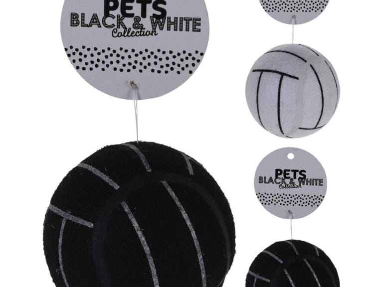 Pets Black and White Collection Honden Speelgoed-Bal 7.5 cm Assorti