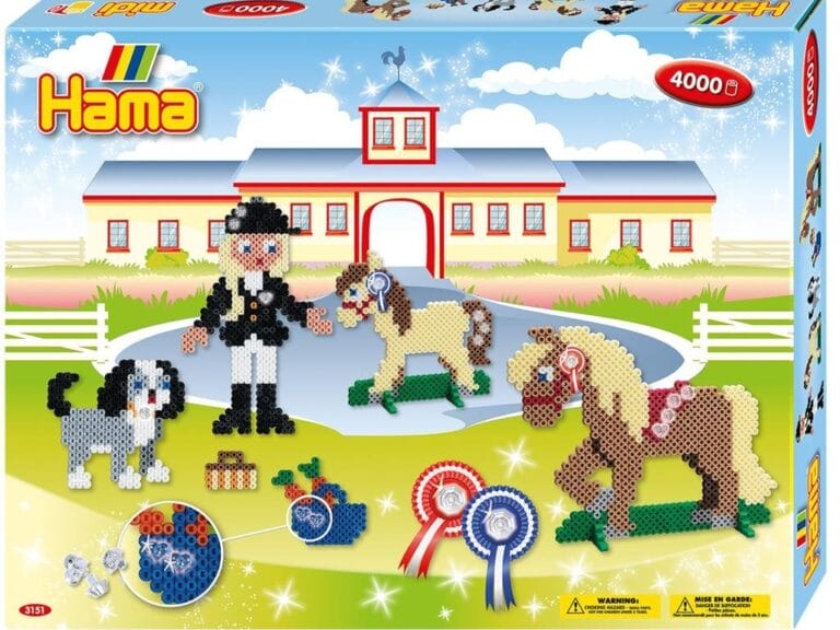 Hama Strijkkralen Paardenrijsschool 4000 Stuks Multicolor/Glitter