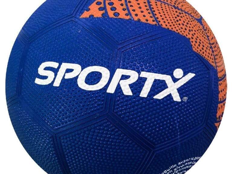 SportX Rubberen Voetbal 22 cm Blauw/Oranje