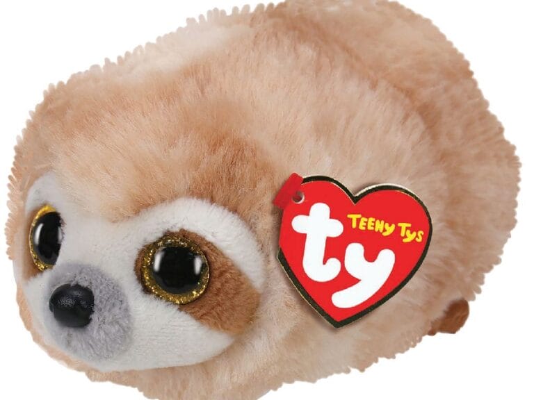 TY Teeny Tys Luiaard Knuffel Dangler 10 cm