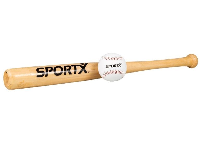 SportX Honkbal Houten Knuppel + Bal