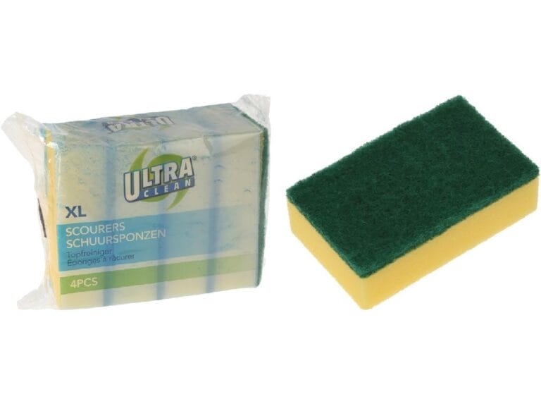 Ultra Clean Schuurspons 16x8 cm 4 Stuks Groen/Geel