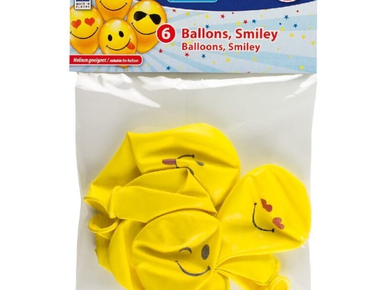 Stylex Balonnen Smiley 75 cm 6 Stuks Geel