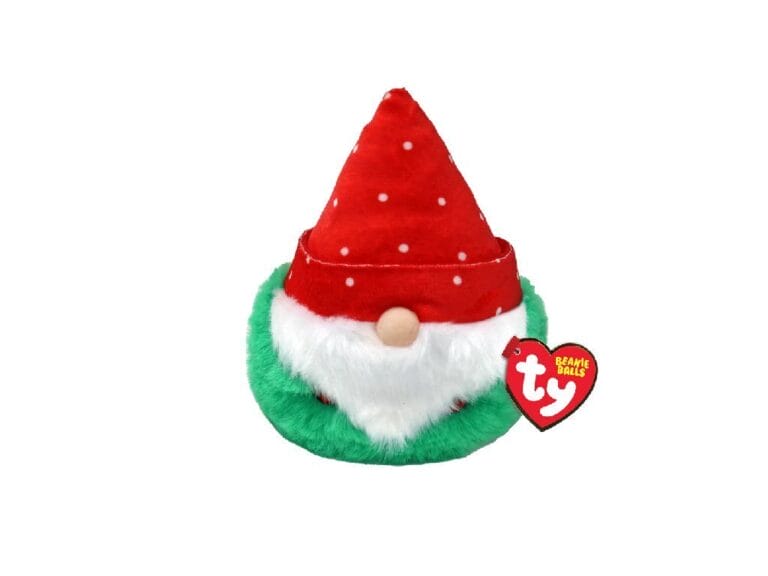 TY Teeny Puffies Christmas Gnome Red Hat 10cm