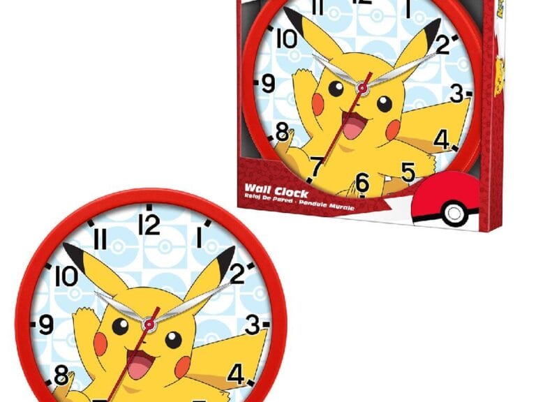 Pokémon Wandklok 25 cm Rood