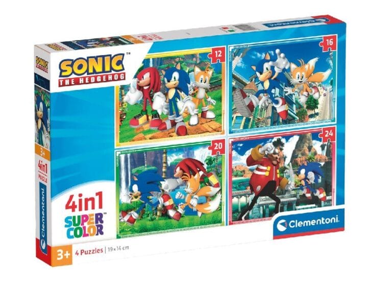 Clementoni Supercolor 4in1 Puzzel Sonic the Hedgehog 12-24 Stukjes