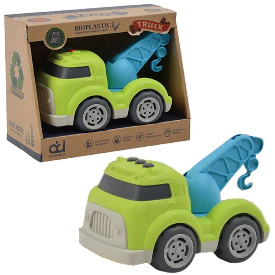 Bioplastic Sleepwagen 18 cm Blauw/Groen