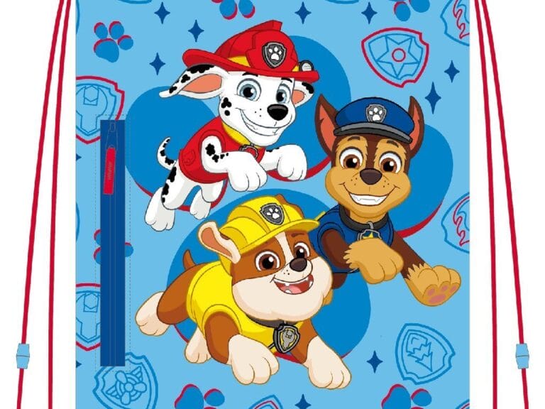 Paw Patrol Gymrugtas met Koordjes 32x40 cm Blauw/Rood