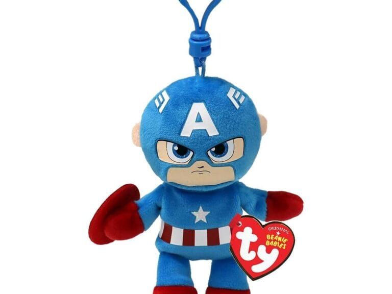 TY Beanie Babies Clip Marvel Knuffel Captain America 12 cm