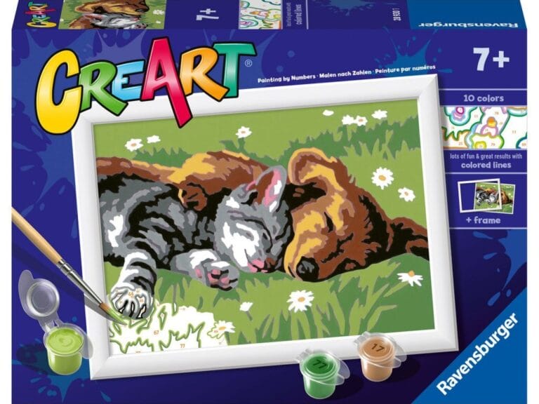 Ravensburger CreArt Schilderen op Nummer Slapende Hond en Poes