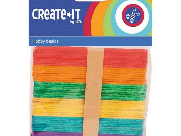 Haza Create It Houten IJsstokjes 50 Stuks Multicolor