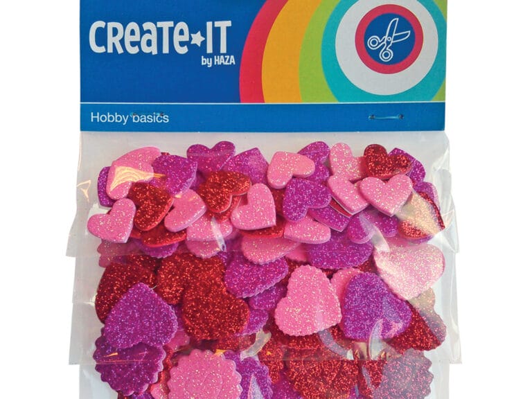 Create It Hobbyset Foam Hartjes Glitter