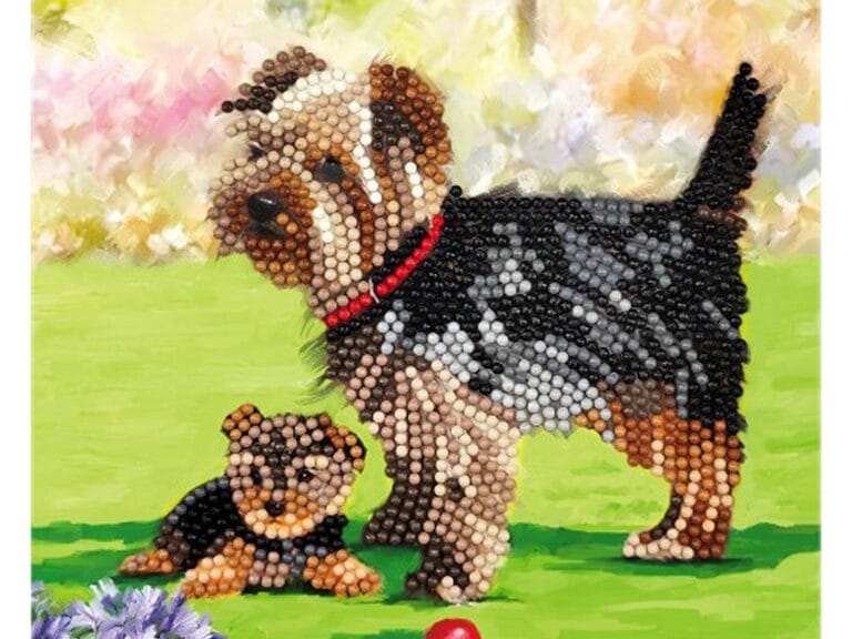 Craft Buddy Crystal Art Kaart Honden 18x18 cm