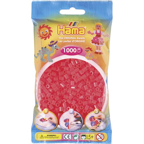 Hama Strijkkralen 1000 Stuks Rood Neon