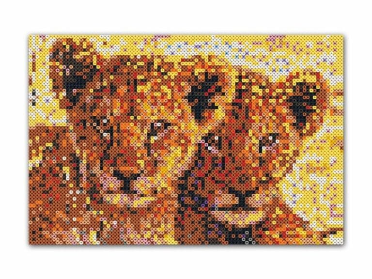 SES Creative Beedz Art Strijkkralen Leeuwenwelpen 30x45.5 cm 7000 Stuks