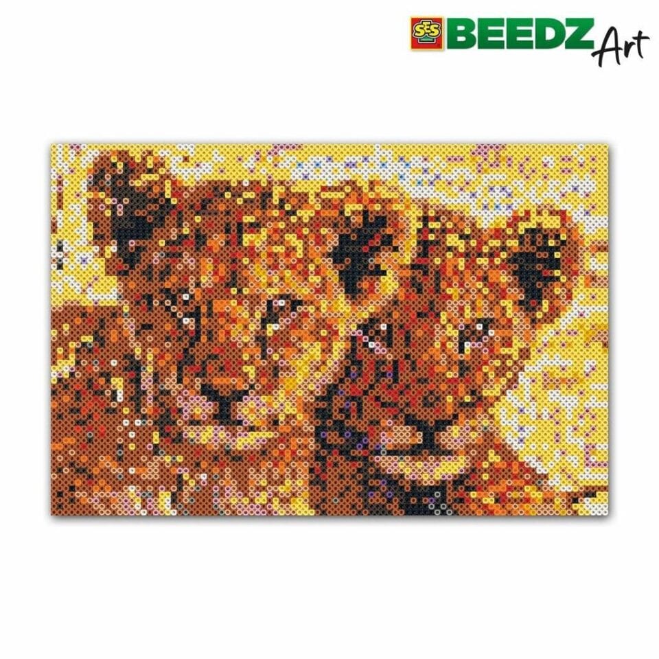 SES Creative Beedz Art Strijkkralen Leeuwenwelpen 30x45.5 cm 7000 Stuks