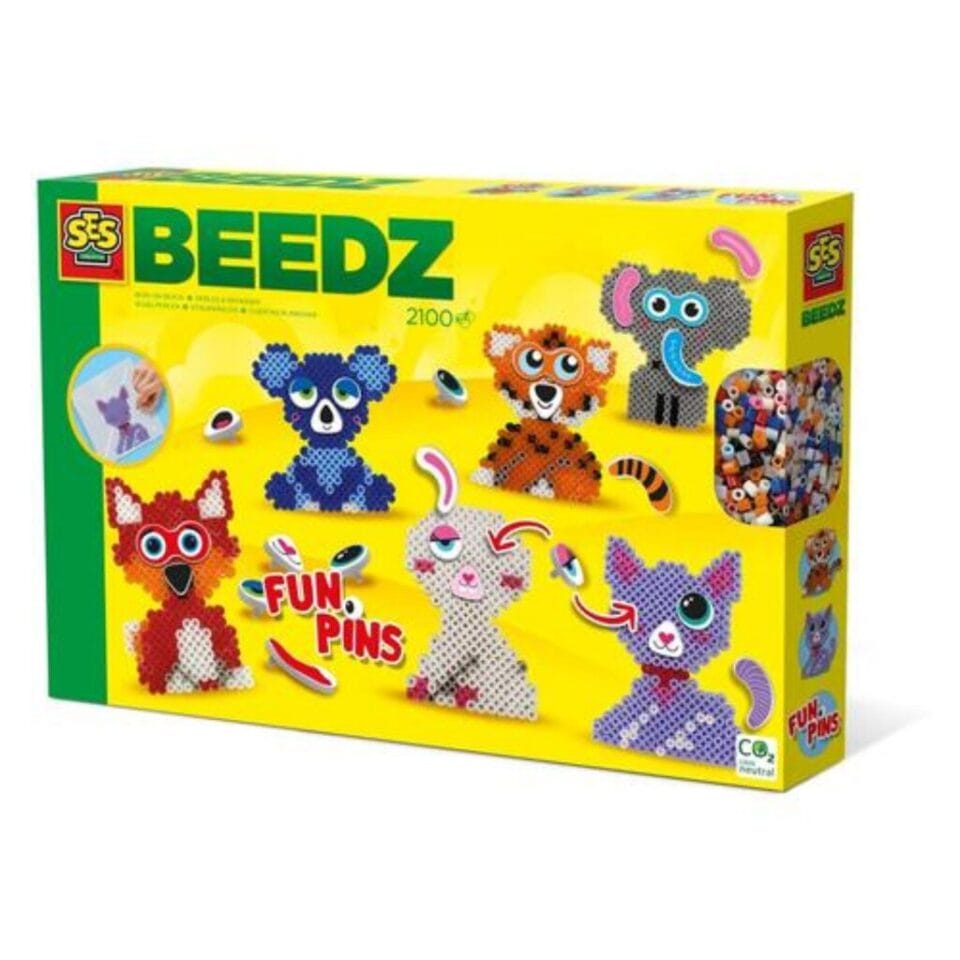 SES Creative Beedz Strijkkralen FunPins Dieren 2100 Stuks