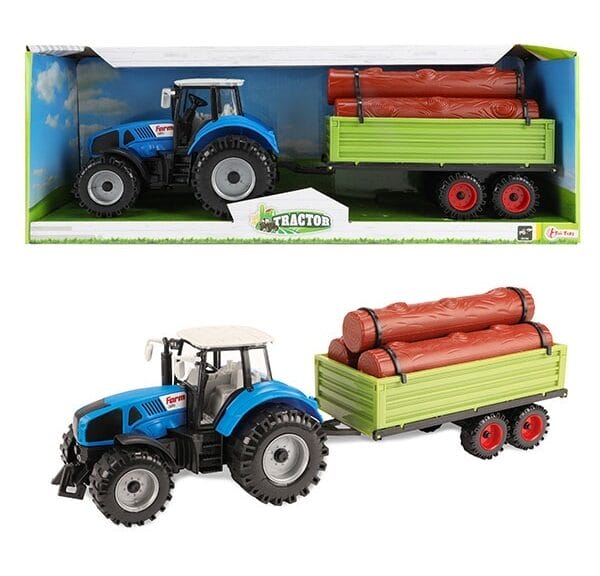 Tractor Tractor met Oplegger en Boomstammen Fritie 20cm