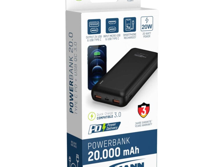 Ansmann Powerbank USB-C 20.000 mAh Zwart