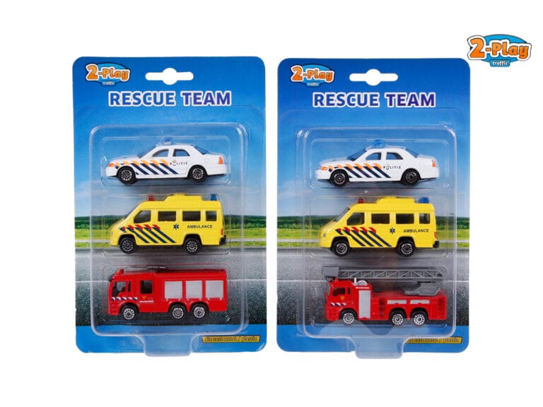 2-Play Traffic Hulpdiensten 3 Auto's Brandweer/Ambulance/Politie