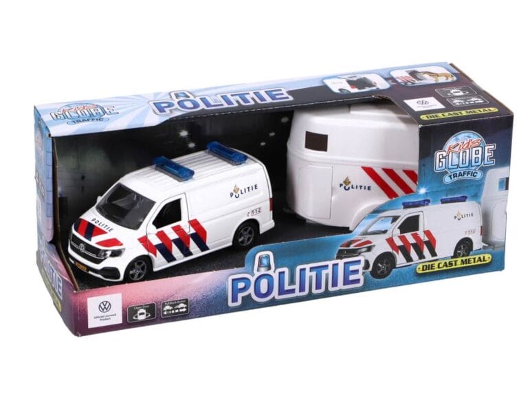 Kids Globe Traffic Volkswagen Transporter Politie + Aanhanger NL