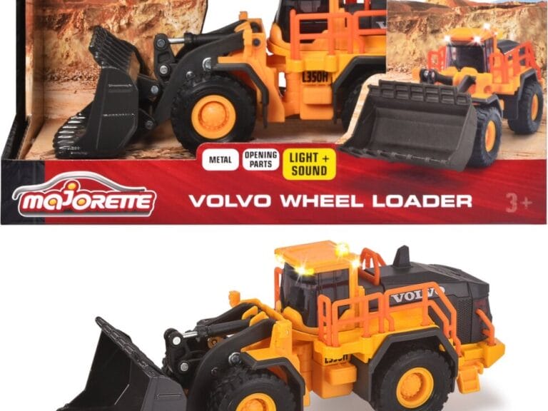 Majorette Grand Series Volvo Wiellader Constructie Metaal Licht en Geluid 21 cm Speelgoedvoertuig