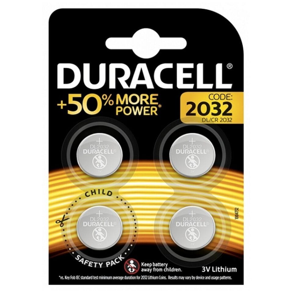 Duracell CR-2032 Lithium-Knoopcelbatterijen 3V 4 Stuks