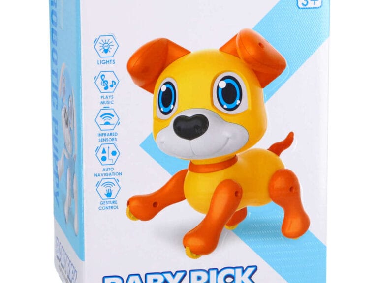 Baby Rick Interactieve Robot Hond + Licht en Geluid Oranje/Geel