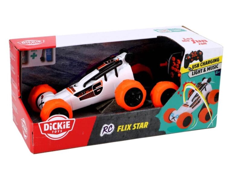 Dickie Toys RC Flix Star Buggy + Licht en Geluid Oranje/Wit