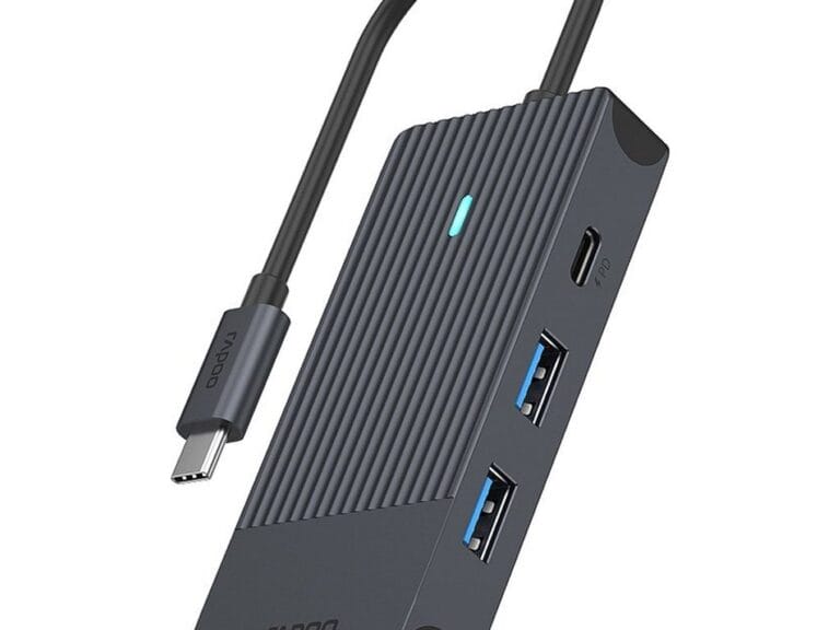 Rapoo USB-C 4in1 Multiport Adapter Zwart