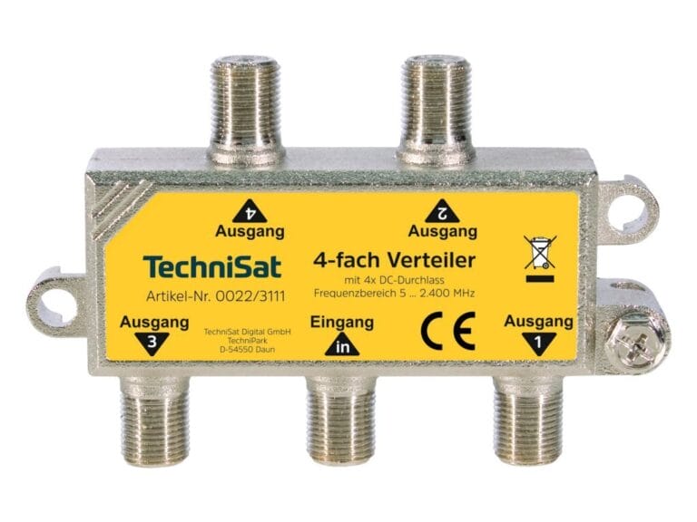 Technisat 4-weg Satellietsplitter Geel/Zilver