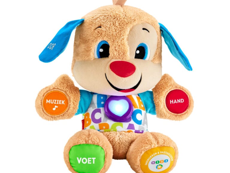 Fisher Price Leerplezier Eerste Woorden Puppy Knuffel + Licht en Geluid