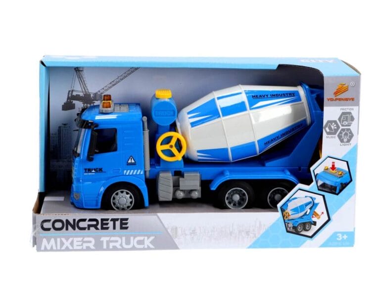 Betonmixer Truck 30 cm + Licht en Geluid Blauw/Grijs