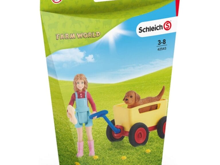 Schleich Farm World Puppy in Bolderwagen